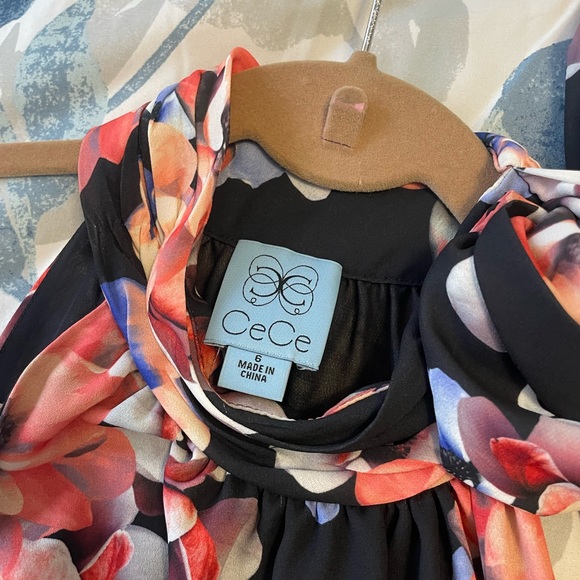 Cece Sleevless Rosetta Floral Shift Formal Dress - Picture 2 of 6